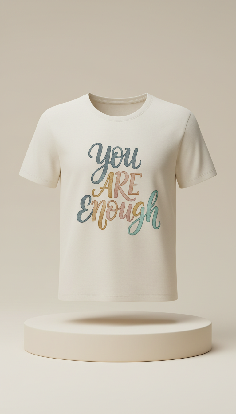 Hand-Lettered Graphic Shirt with Affirmation
