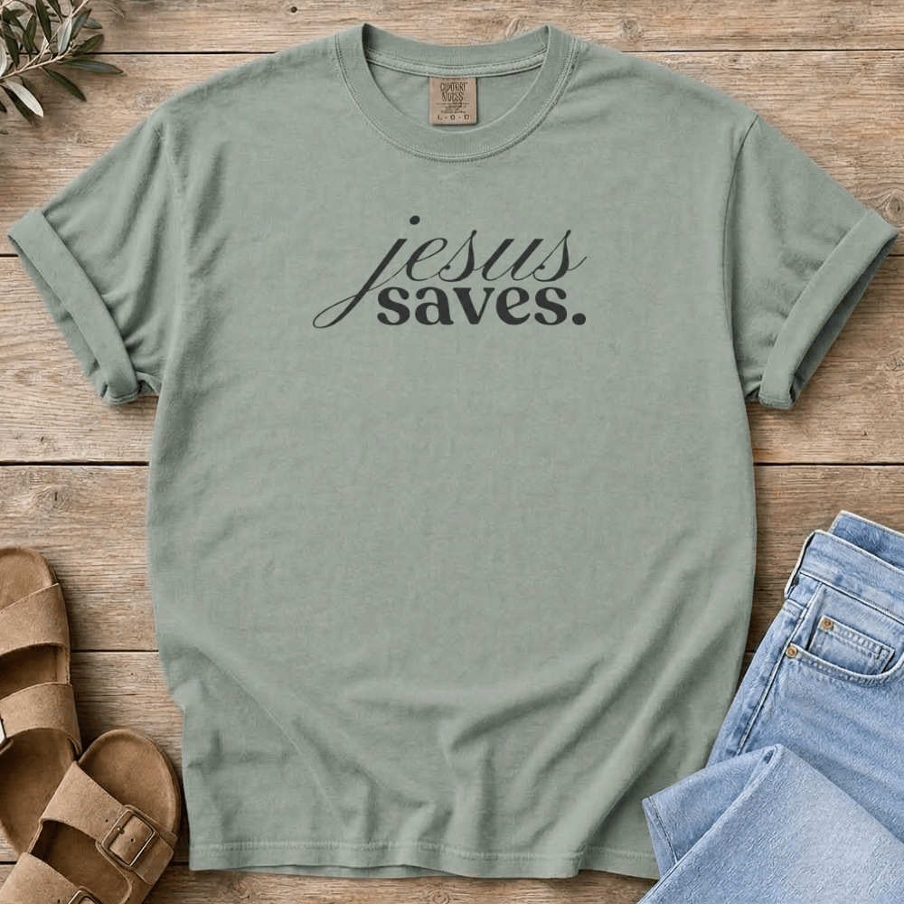 Nourish with Britt T-Shirt Jesus Saves T-Shirt Jesus Saves T-Shirt | Minimalist Christian T-Shirt for Women