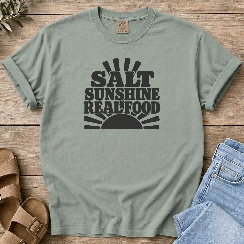 Nourish with Britt T-Shirt Retro Sunshine T-Shirt Salt Sunshine Real Food T-Shirt | Retro Pro Metabolic Tee