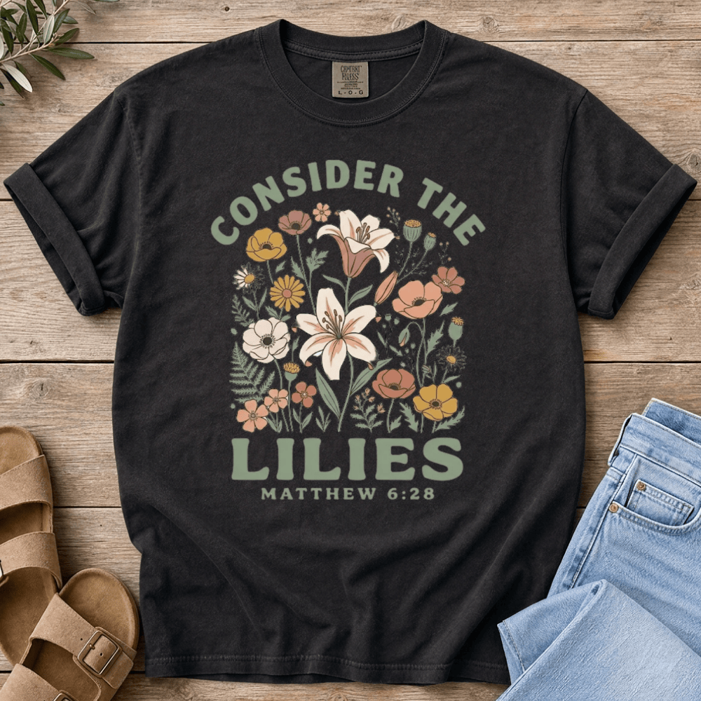 Nourish with Britt T-Shirt Consider the Lilies T-Shirt Consider the Lilies T-Shirt | Floral Bible Verse Tee