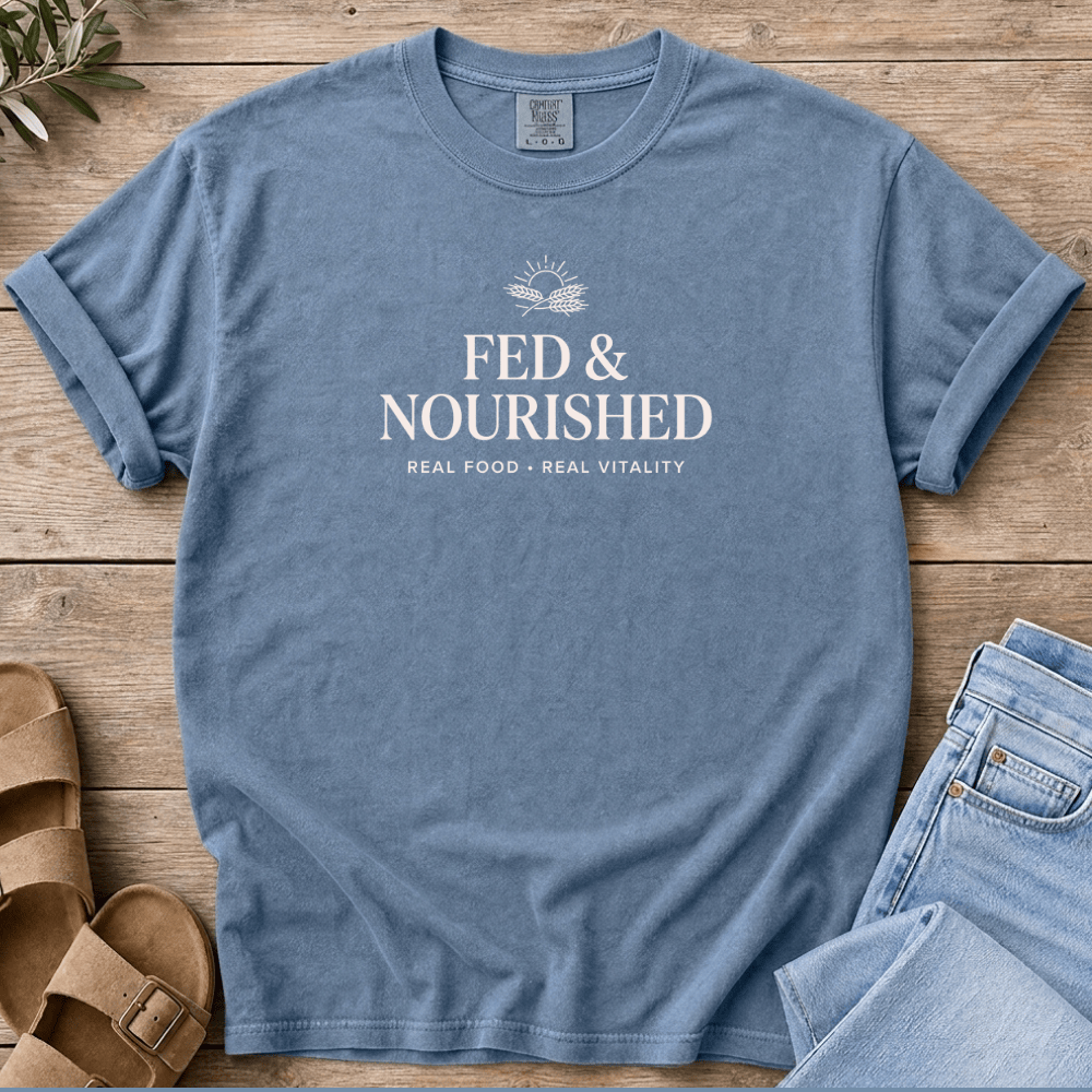 Nourish with Britt T-Shirt Fed & Nourished T-Shirt Fed & Nourished T-shirt | Real Food Anti Diet Culture Tee