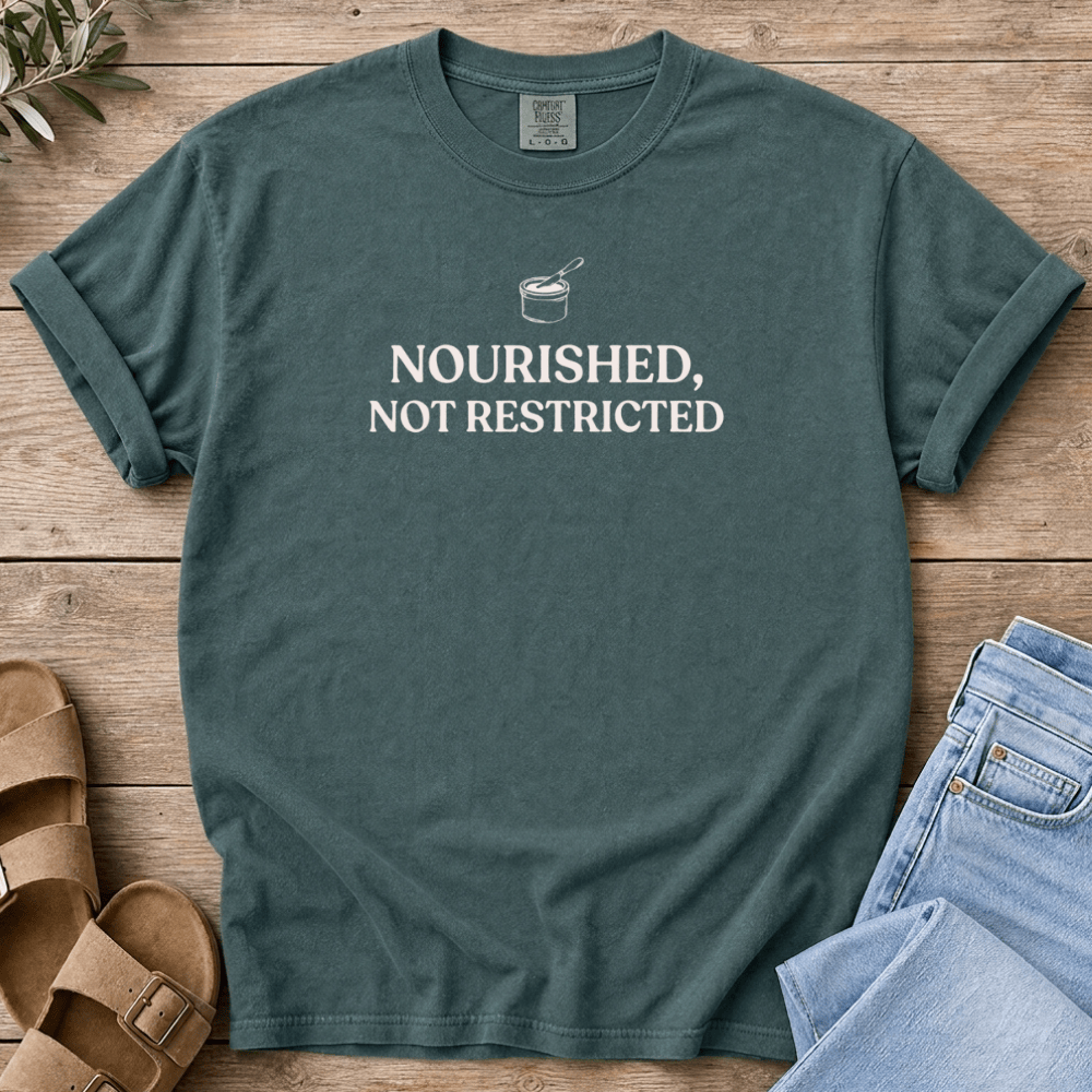 Nourish with Britt T-Shirt Nourished T-Shirt Nourished, Not Restricted T-shirt | Pro Metabolic Tee