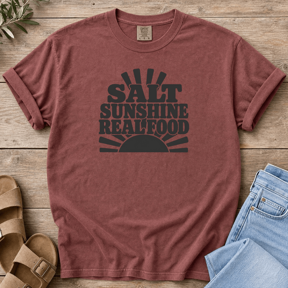 Nourish with Britt T-Shirt Retro Sunshine T-Shirt Salt Sunshine Real Food T-Shirt | Retro Pro Metabolic Tee