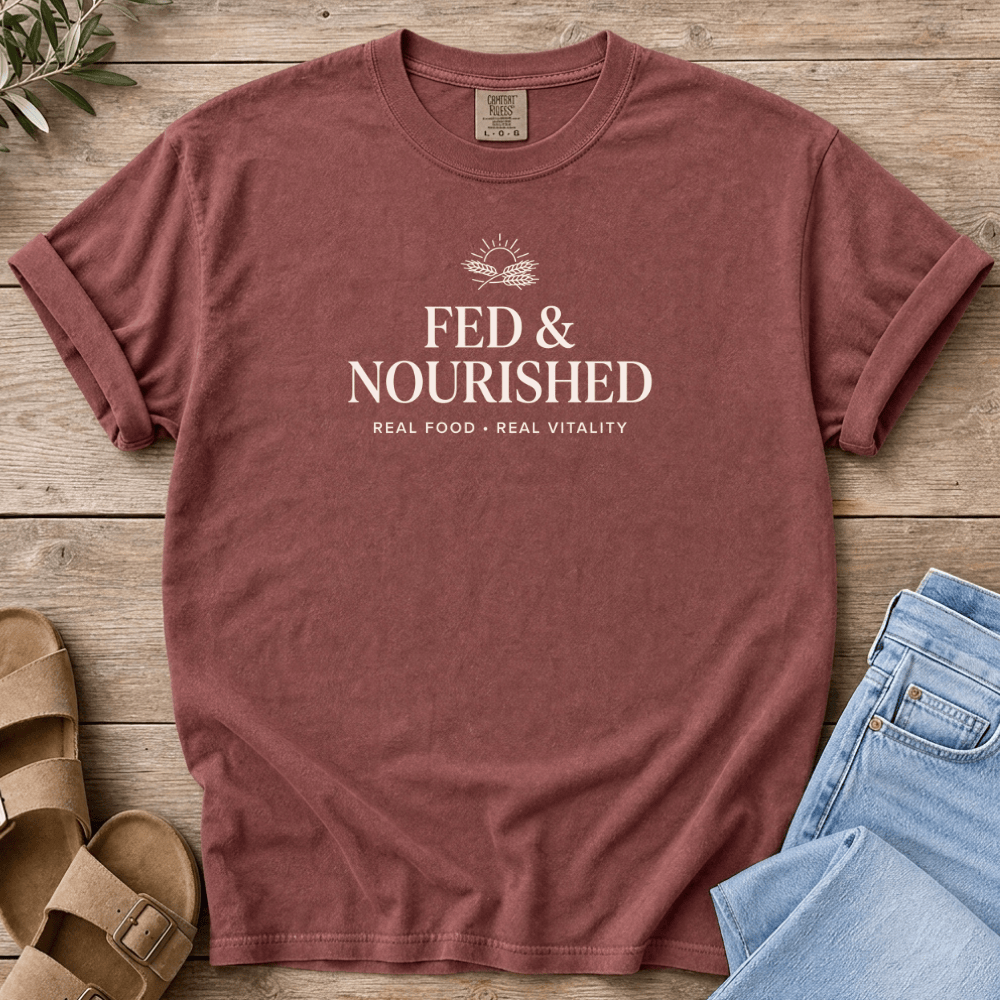 Nourish with Britt T-Shirt Fed & Nourished T-Shirt Fed & Nourished T-shirt | Real Food Anti Diet Culture Tee