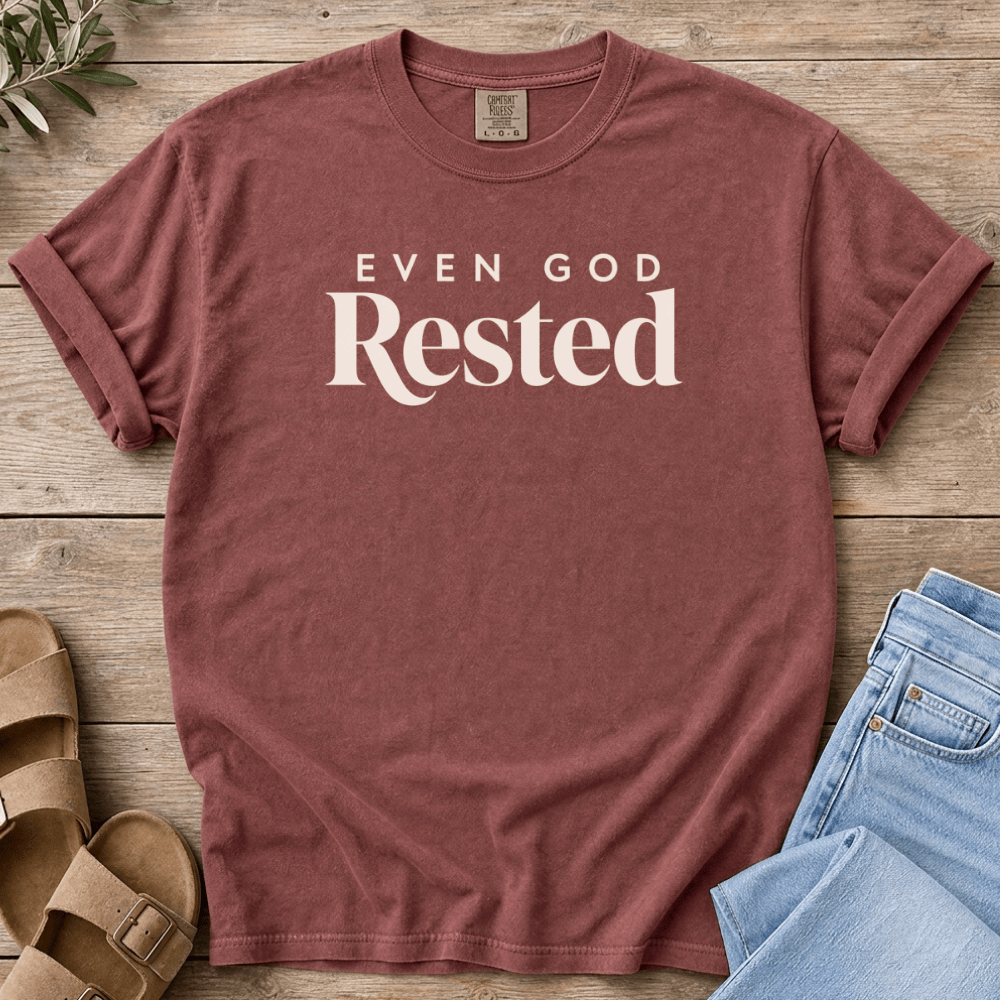 Nourish with Britt T-Shirt God Rested T-Shirt Even God Rested T-Shirt | Christian Rest Tee