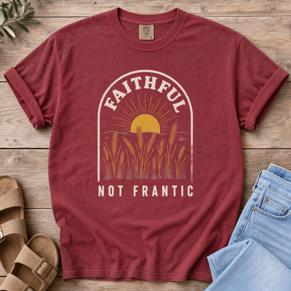 Nourish with Britt T-Shirt Faithful Not Frantic T-Shirt Faithful Not Frantic T-Shirt | Christian Mom Shirt