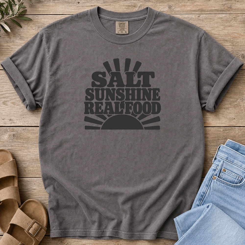 Nourish with Britt T-Shirt Retro Sunshine T-Shirt Salt Sunshine Real Food T-Shirt | Retro Pro Metabolic Tee