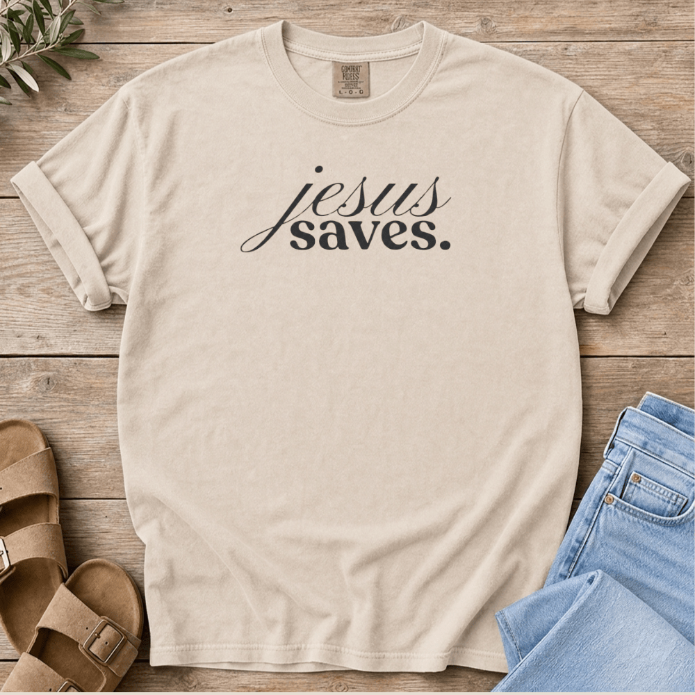 Nourish with Britt T-Shirt Jesus Saves T-Shirt Jesus Saves T-Shirt | Minimalist Christian T-Shirt for Women