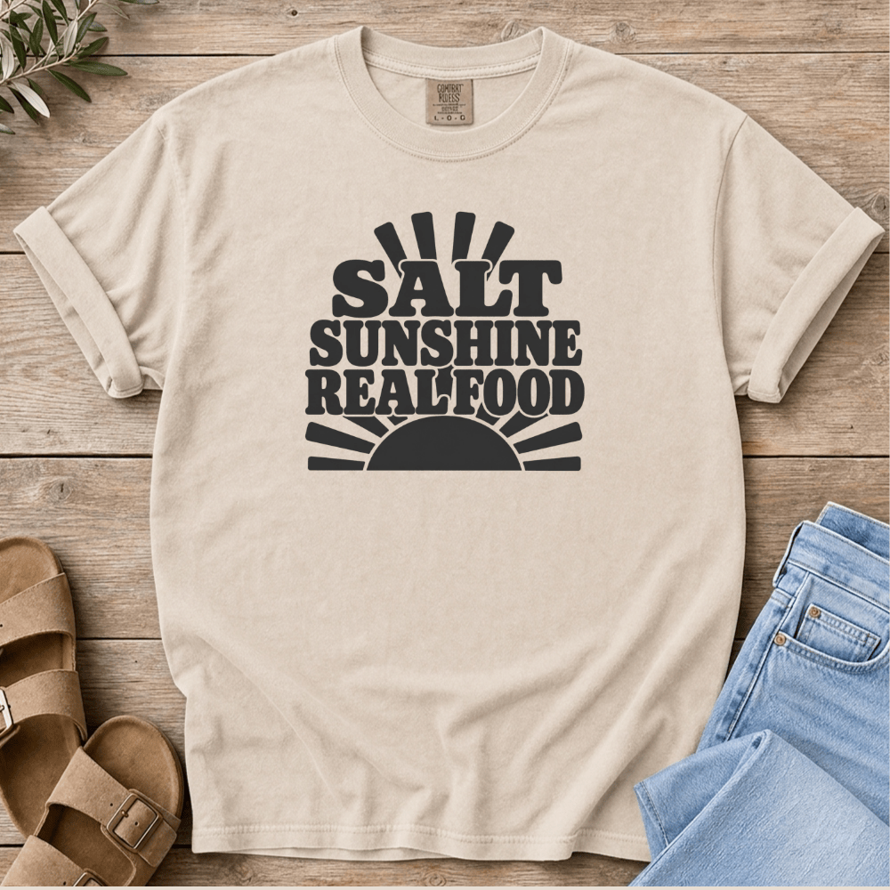 Nourish with Britt T-Shirt Retro Sunshine T-Shirt Salt Sunshine Real Food T-Shirt | Retro Pro Metabolic Tee