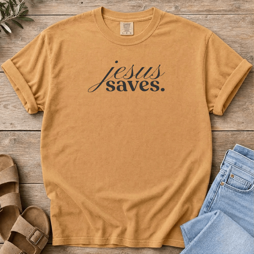 Nourish with Britt T-Shirt Jesus Saves T-Shirt Jesus Saves T-Shirt | Minimalist Christian T-Shirt for Women