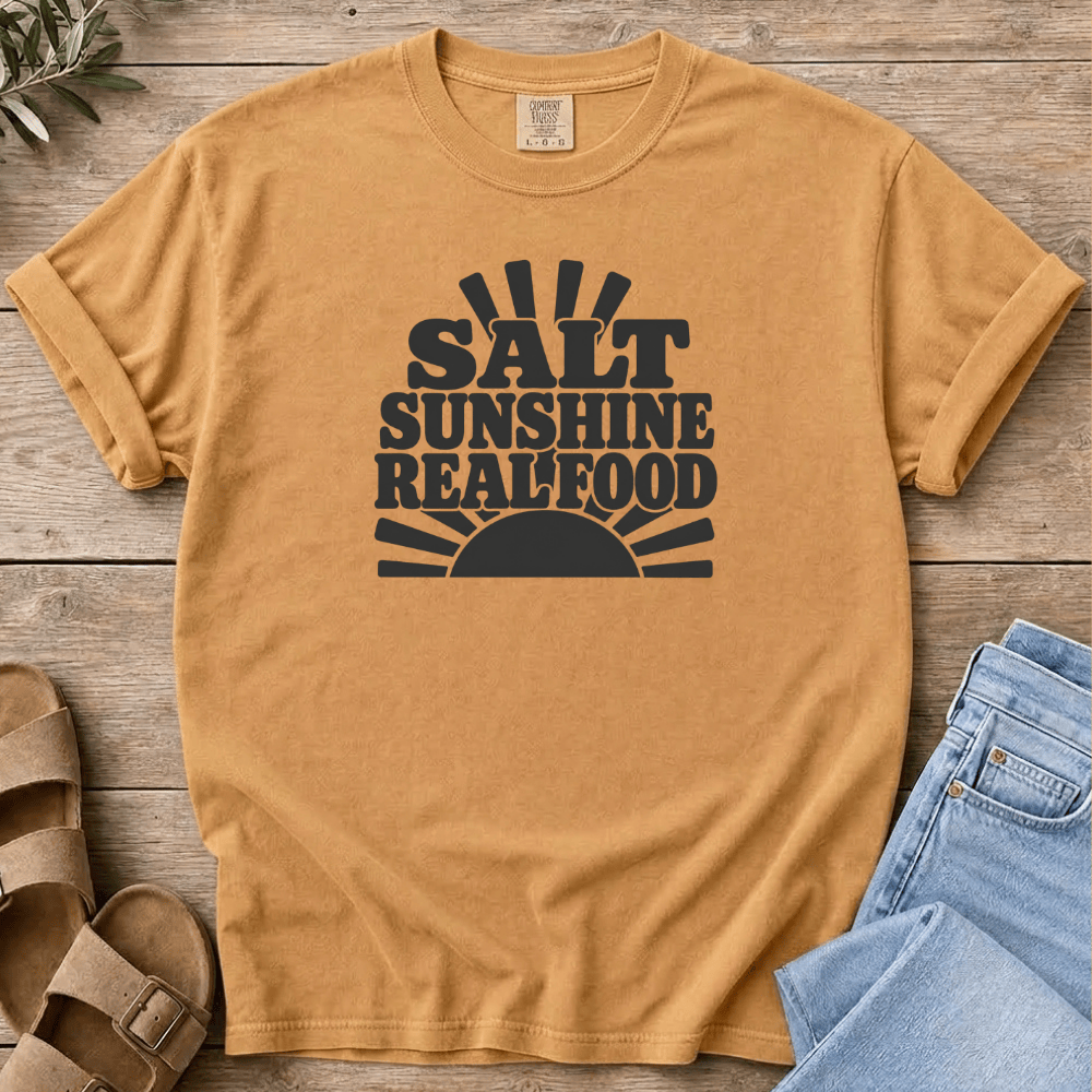 Nourish with Britt T-Shirt Retro Sunshine T-Shirt Salt Sunshine Real Food T-Shirt | Retro Pro Metabolic Tee