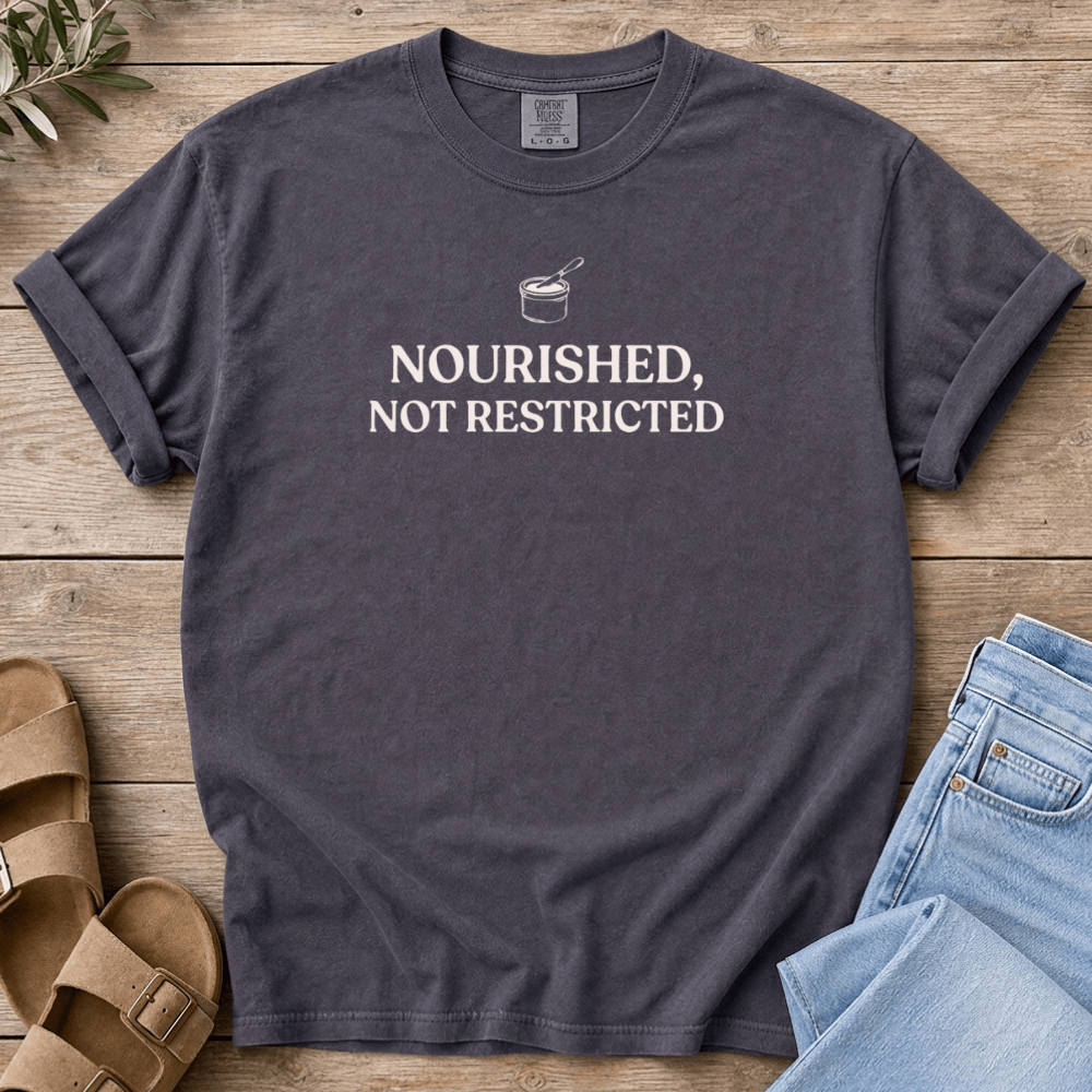 Nourish with Britt T-Shirt Nourished T-Shirt Nourished, Not Restricted T-shirt | Pro Metabolic Tee