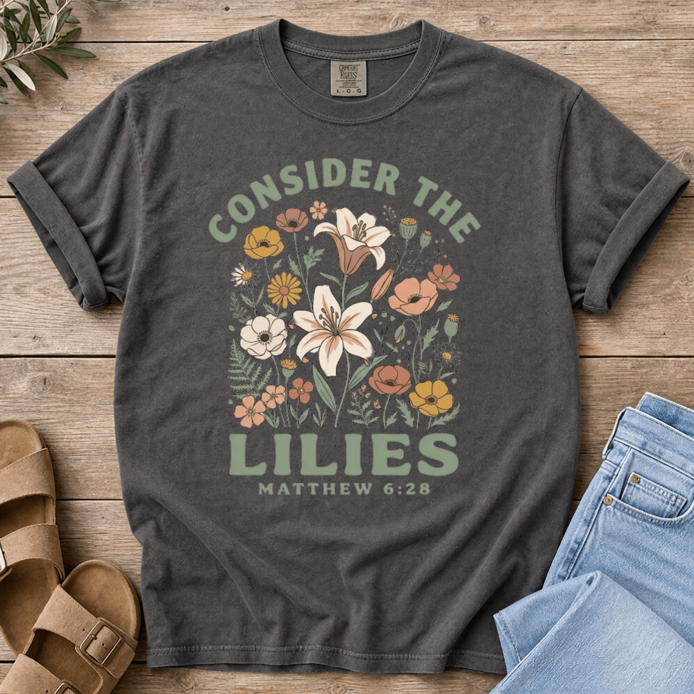 Nourish with Britt T-Shirt Consider the Lilies T-Shirt Consider the Lilies T-Shirt | Floral Bible Verse Tee