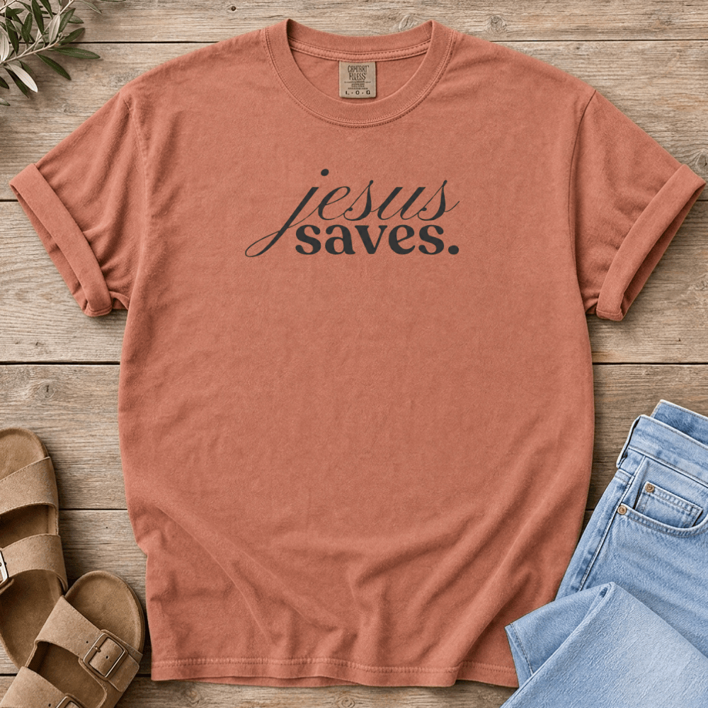 Nourish with Britt T-Shirt Jesus Saves T-Shirt Jesus Saves T-Shirt | Minimalist Christian T-Shirt for Women