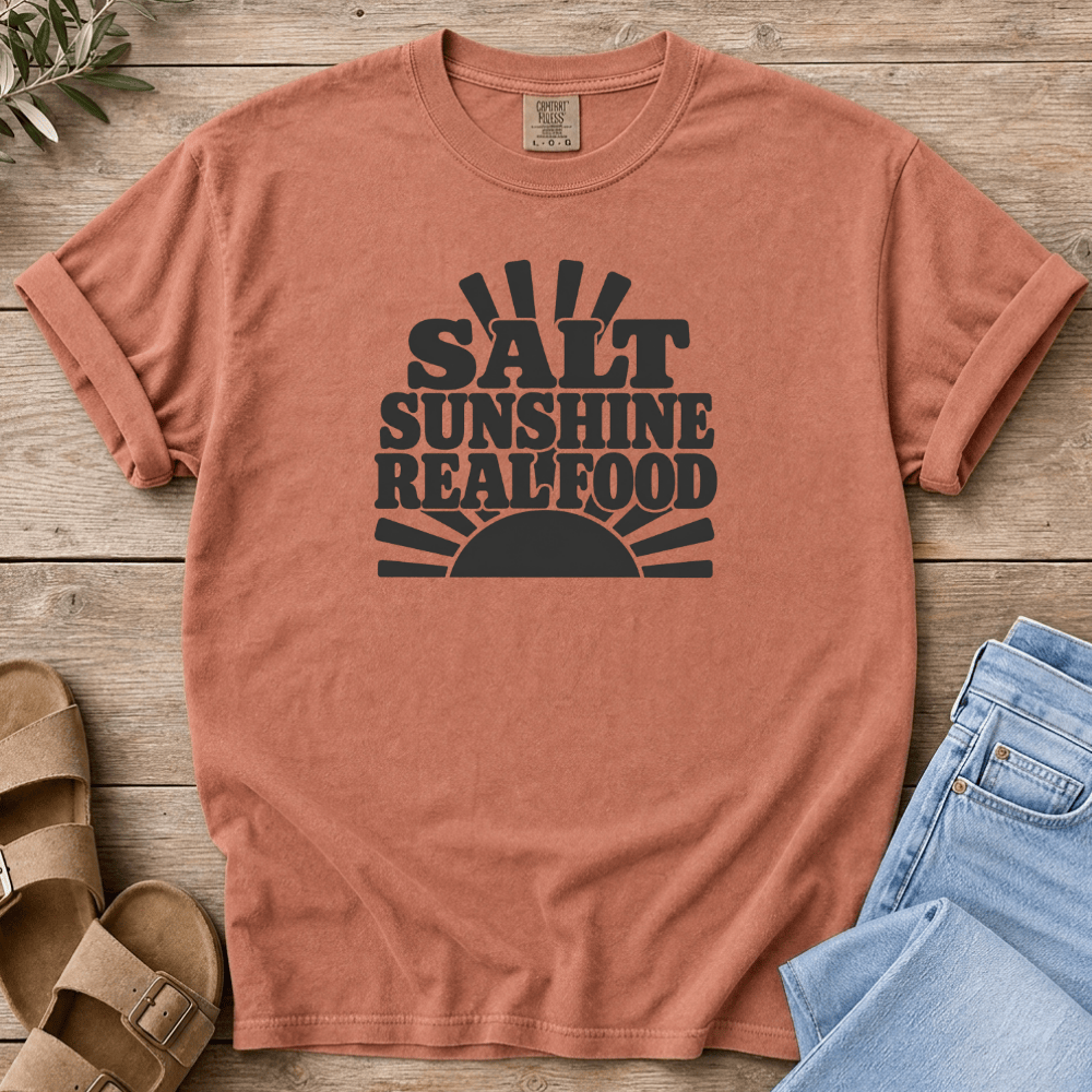 Nourish with Britt T-Shirt Retro Sunshine T-Shirt Salt Sunshine Real Food T-Shirt | Retro Pro Metabolic Tee