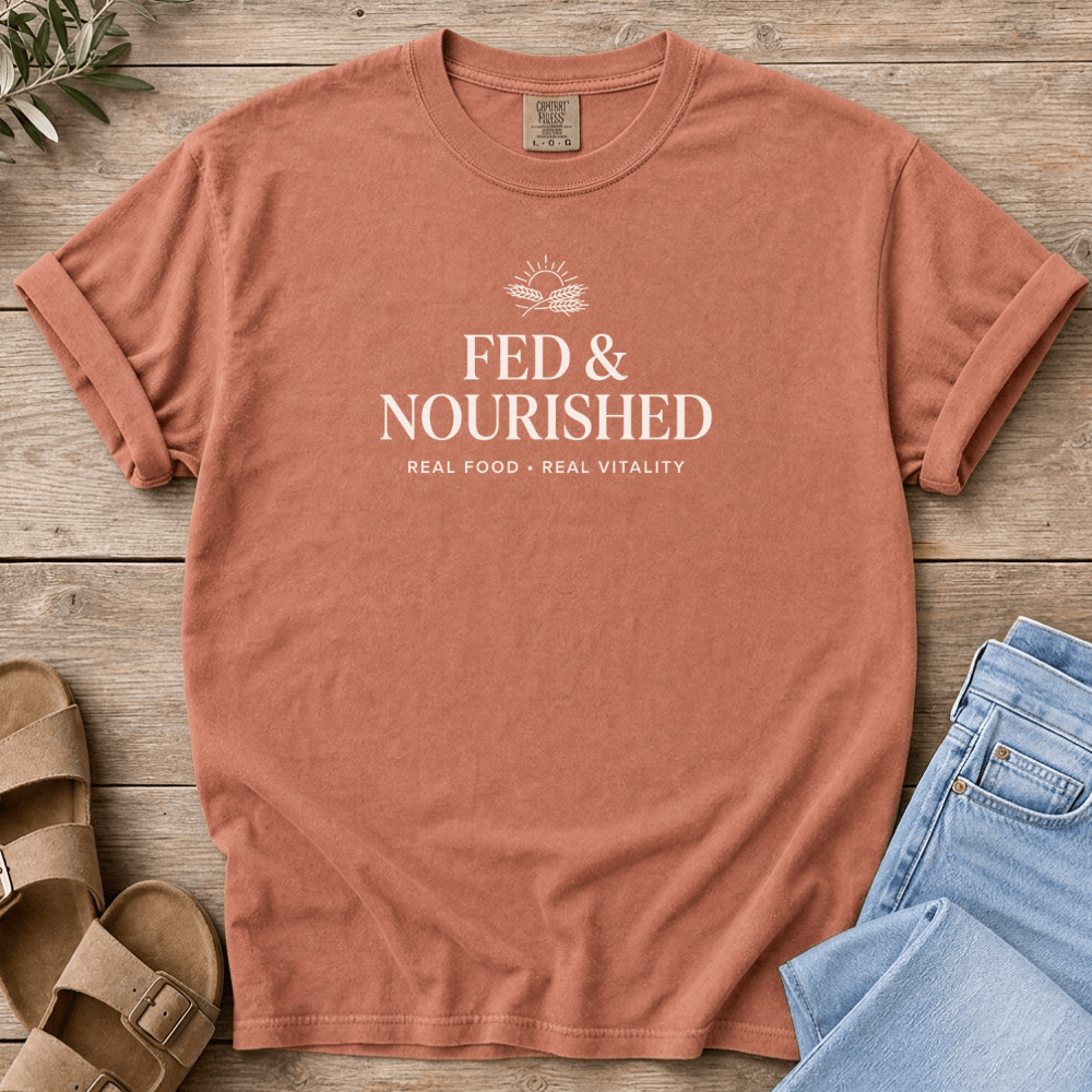 Nourish with Britt T-Shirt Fed & Nourished T-Shirt Fed & Nourished T-shirt | Real Food Anti Diet Culture Tee