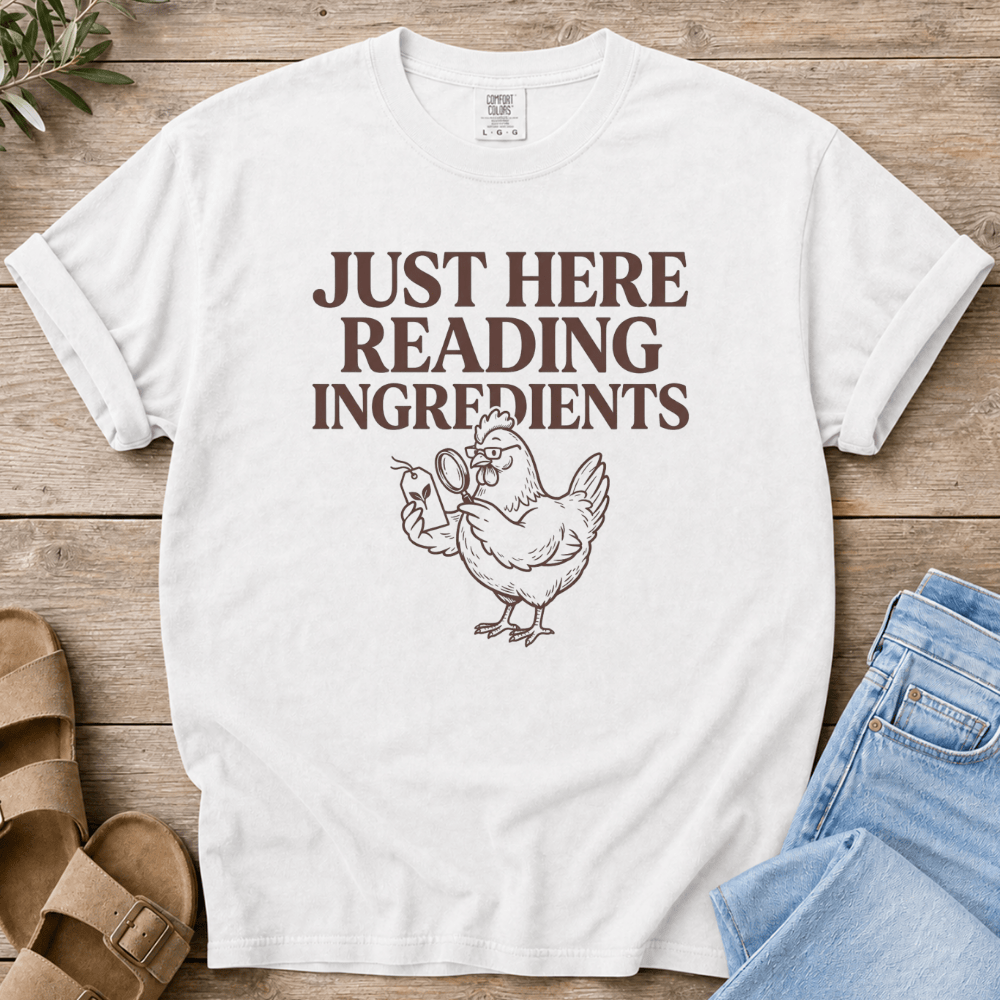 Nourish with Britt T-Shirt Reading Ingredients T-Shirt Ingredient Label Reading T-Shirt